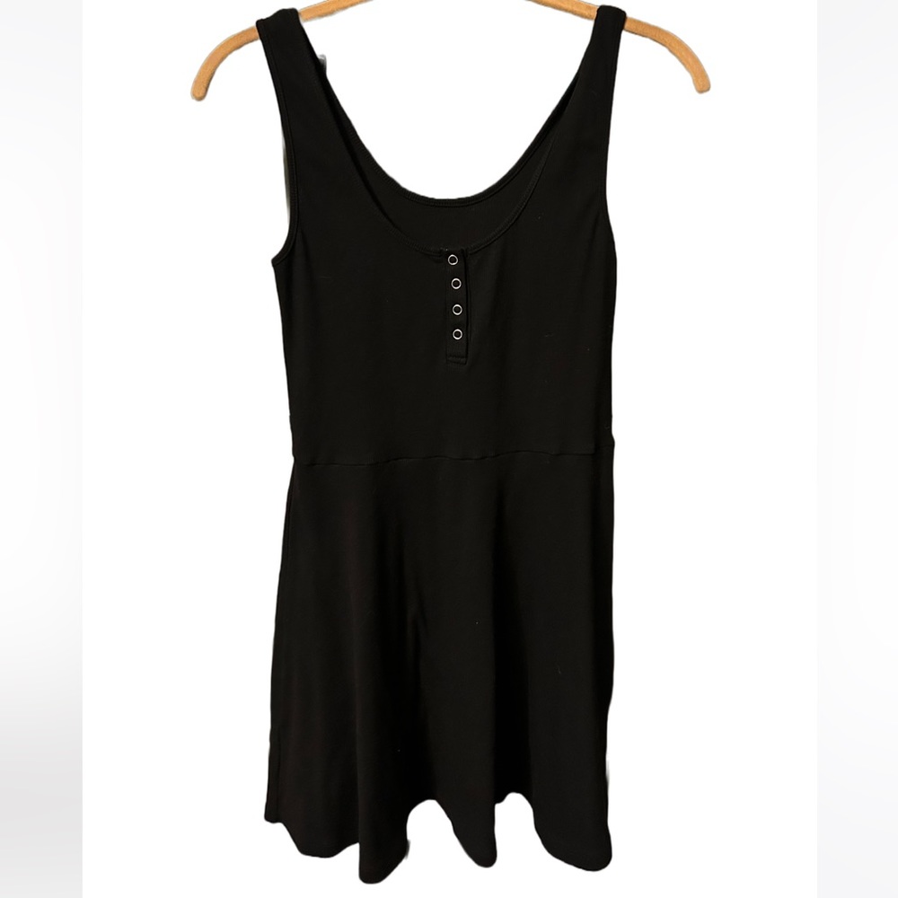 Women’s Black Button Down Skater Dress/ A-line